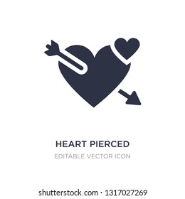 heart pierced by an arrow icon on white background. Simple element illustration from Shapes concept. heart pierced by an arrow icon symbol design.