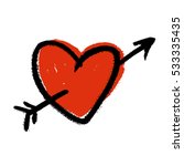 Heart pierced by an arrow image for valentines.
