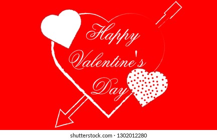 heart pierced by an arrow in lines to valentine day