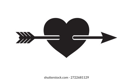 Corazón atravesado por una flecha, simbolizando amor y pasión