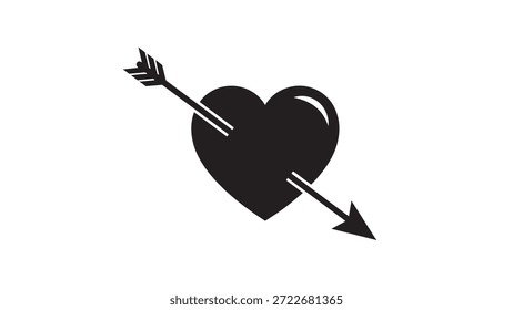 Heart pierced by an arrow, symbolizing love and passion