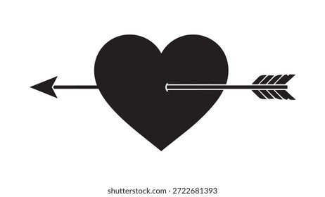 Corazón atravesado por una flecha que simboliza el amor