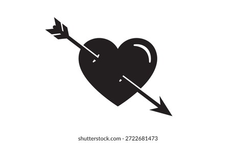 Corazón atravesado por una flecha que simboliza amor y pasión