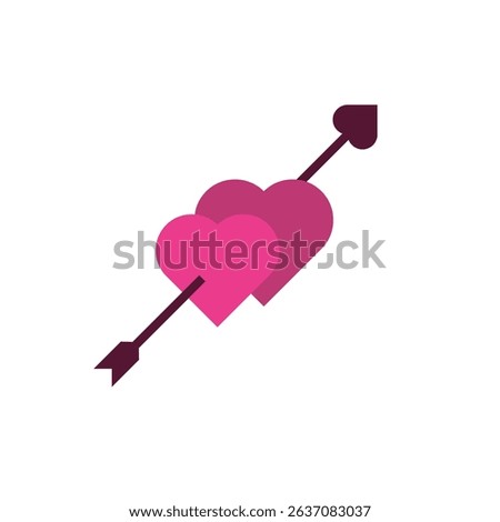 heart pierced by an arrow, symbolizing love and affection. Ideal for Valentine's Day cards, romantic posts, or relationship content.