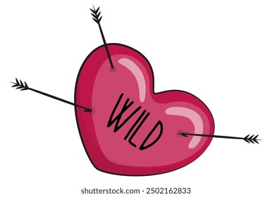 Corazón atravesado por corazones Ilustración vectorial
