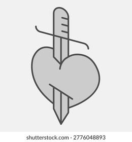 Heart pierced by sword