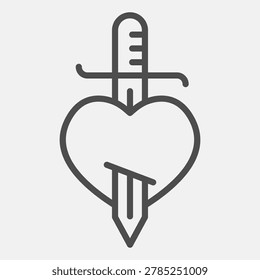 Heart pierced by sword
