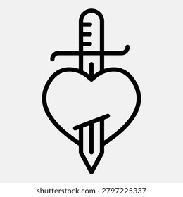 Heart pierced by sword