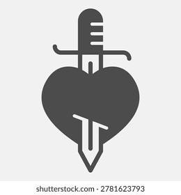 Heart pierced by sword