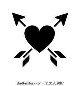 Heart pierced with two arrows illustration
