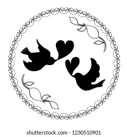heart & pigeon ornament material