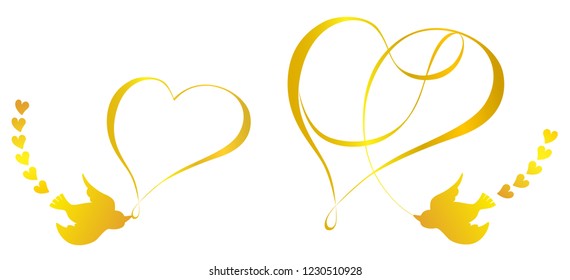 heart & pigeon ornament material set