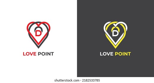 Heart Pin Logo Concept Sign Icon Stock Vector Royalty Free 2182533785