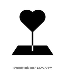 Heart pin vector illustration, Isolated solid design icon