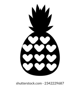 Heart pineapple icon cartoon vector. Tropical fruit. Slice food