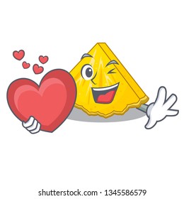 With heart pineapple slice in a cartoon fridge