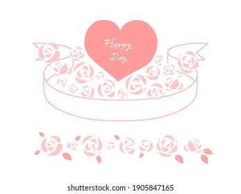 Heart Pink 02 which is surrounded by the ribbon and roses