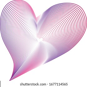 Heart pink abstract line vector