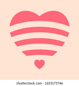 Heart pink abstract wifi,Graphic design print t-shirts women,vector,poster,card