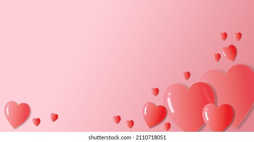 Heart Pink Background Concept Love For Background Graphic Design Decoration.