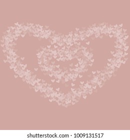 Heart pink background which consists of isolated elements. Modern style with beautiful elements in heart pink background. Can be used as print, wallpaper, cards, valentine cards, logo, background
