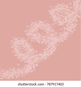 Heart pink background which consists of isolated elements. Modern style with beautiful elements in heart pink background.  Can be used as print, wallpaper, cards, valentine cards, logo, background 