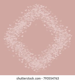 Heart pink background which consists of isolated elements. Modern style with beautiful elements in heart pink background.  Can be used as print, wallpaper, cards, valentine cards, logo, background 