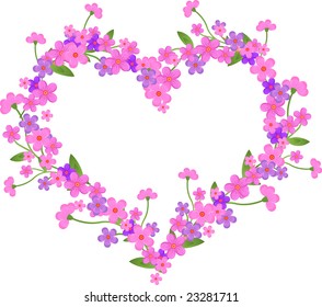 Heart of pink flower