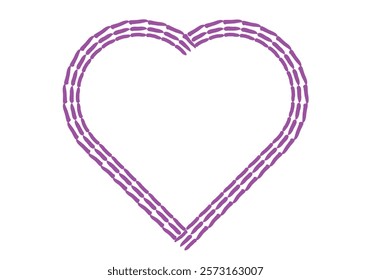 Heart with pink frame of multiple brush strokes