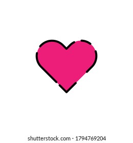 Heart pink Icon line Vector , Love Symbol Valentine's Day.