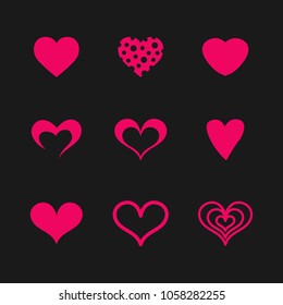 Heart pink love vector design illustration