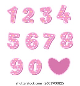 heart pink numbers for candles