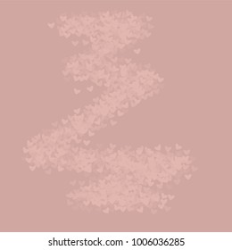 Heart pink outline which consists of isolated elements. Modern style with beautiful elements in heart pink outline. Can be used as print, wallpaper, cards, valentine cards, logo, background and etc.