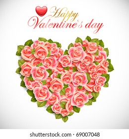 heart of pink roses