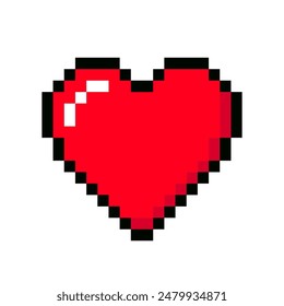 Heart pixel. 8 bit heart.