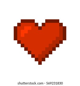 Heart. Pixel Art Style. Vector