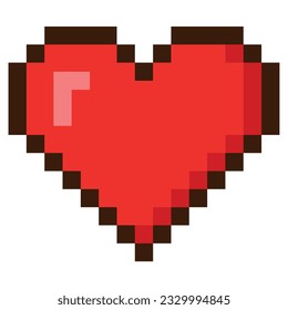 Heart pixel art. Vector icon