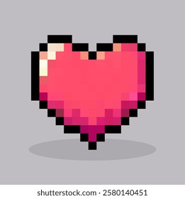 heart pixel art vector. heart icon. Game item