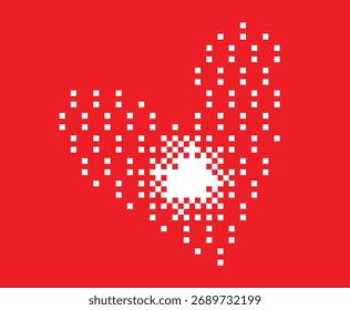 Heart pixel art vector.8-bit heart icon Valentine's Day. Retro pixel heart graphic.Cute pixel art heart symbol.