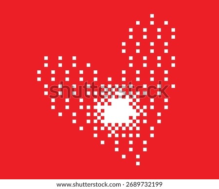 Heart pixel art vector.8-bit heart icon Valentine's Day. Retro pixel heart graphic.Cute pixel art heart symbol.