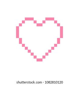 Heart pixel icon. Vector illustration