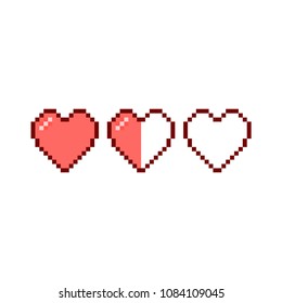 Heart pixel icon. Vector illustration