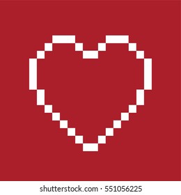 Heart pixel icon . Vector illustration