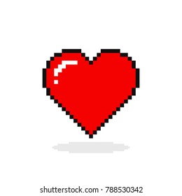 Heart Icon Pixel Art Illustration Stock Illustration 1516774910