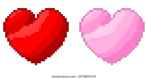 Heart pixel icoon simple retro game design