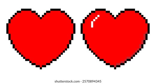 Heart pixel icoon simple retro game design