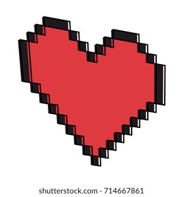 heart pixel isolated icon