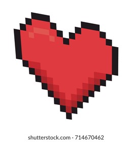 heart pixel isolated icon