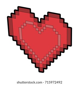 heart pixel isolated icon