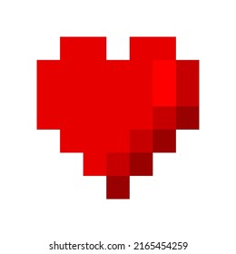 heart of pixel. Love symbol. Pop art dot. Vector illustration. Stock image. 